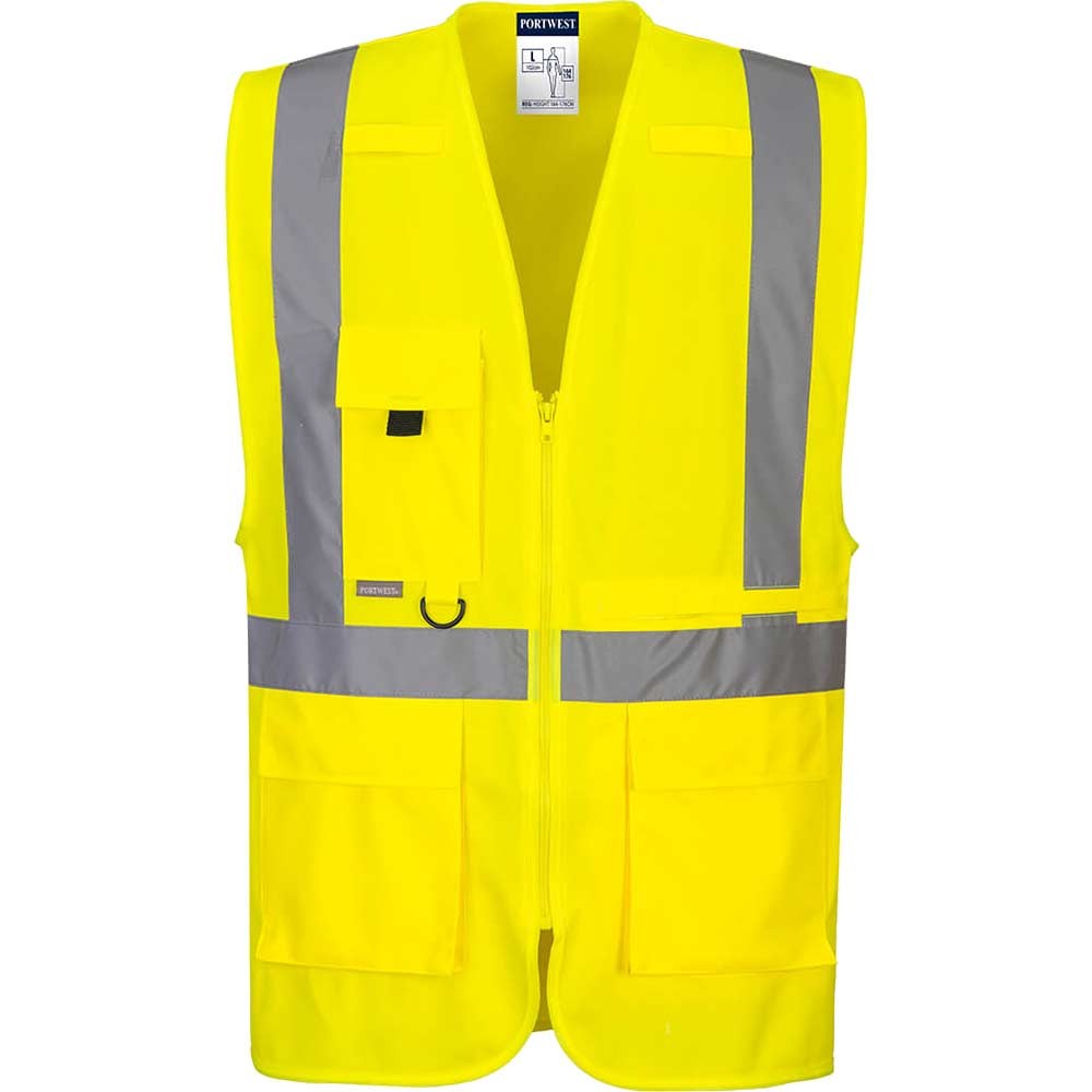 Portwest Executive Tablet Pocket Hi Vis Vest Yellow 3XL