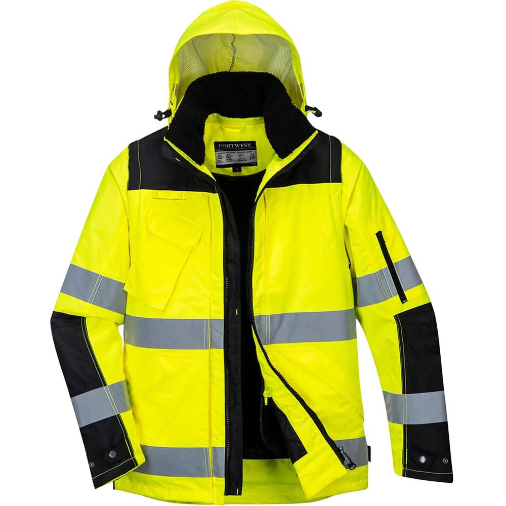 Oxford Weave 300D Hi Vis Winter Pro Jacket Yellow / Black L