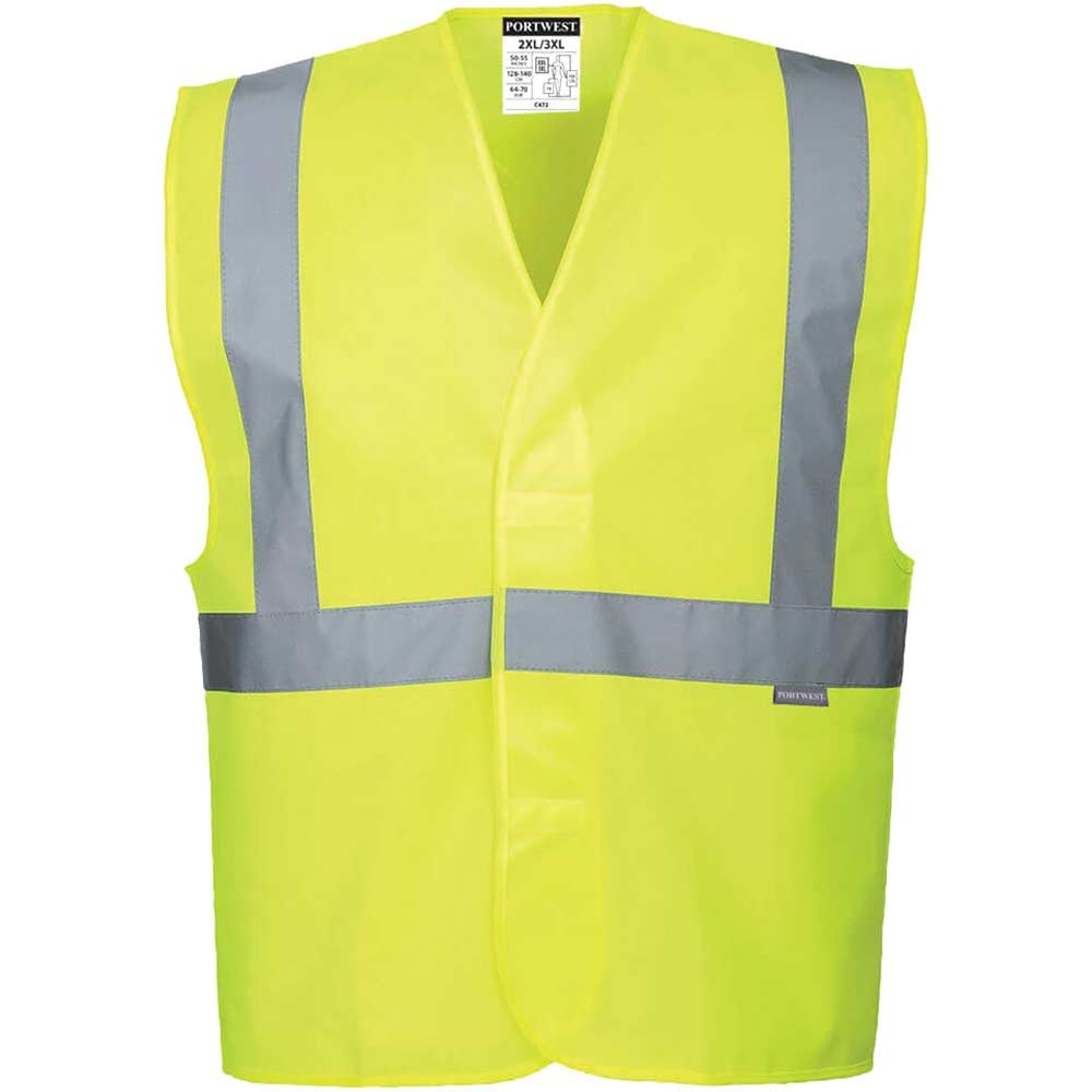 Portwest One Band and Brace Class 2 Hi Vis Vest Yellow 4XL / 5XL