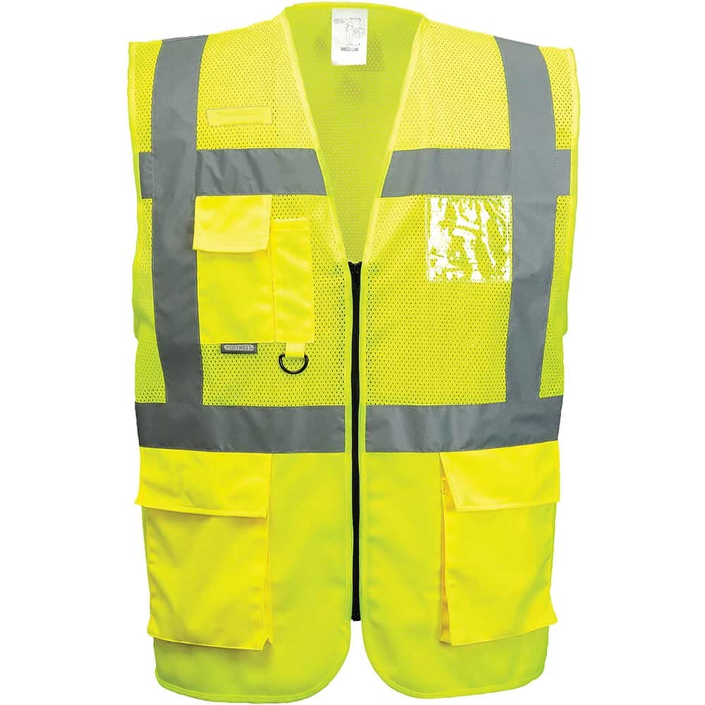 Portwest Madrid Hi Vis Half Mesh Executive Vest Yellow 3XL