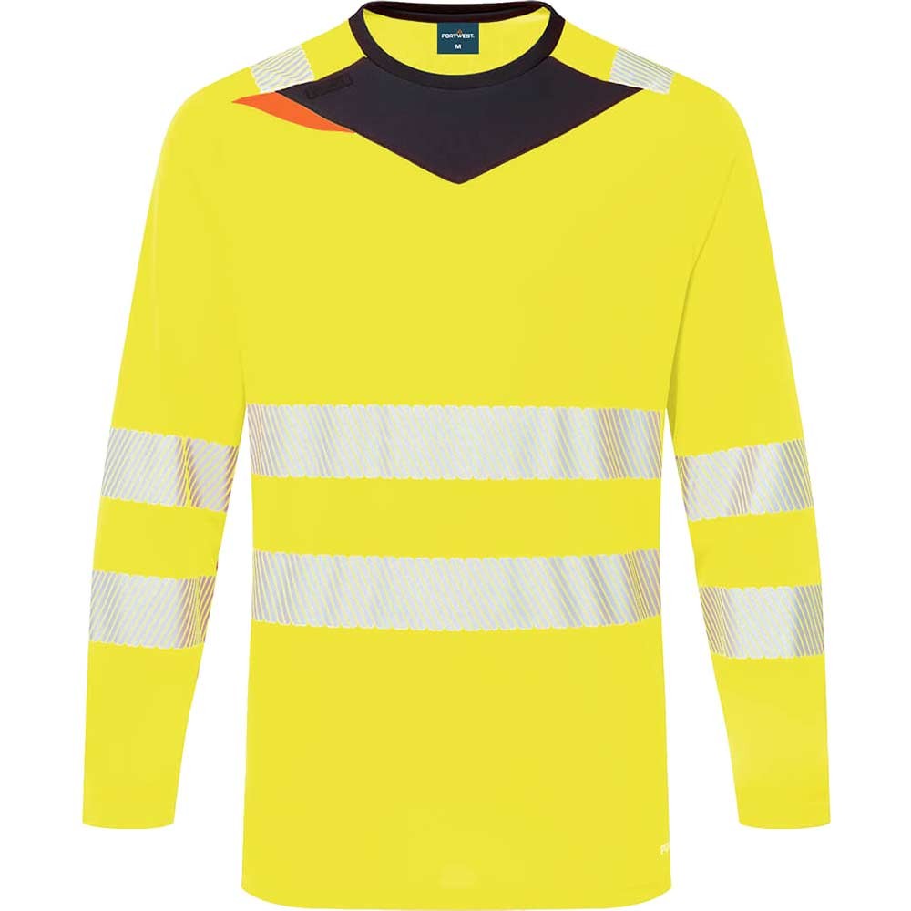 Portwest DX4 Hi Vis Long Sleeve T Shirt Yellow / Black 6XL