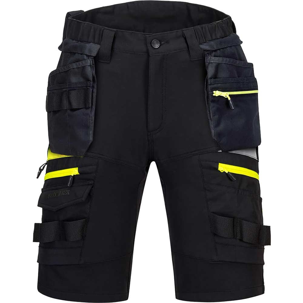 Portwest DX4 Mens Detachable Holster Pocket Shorts Black 28"