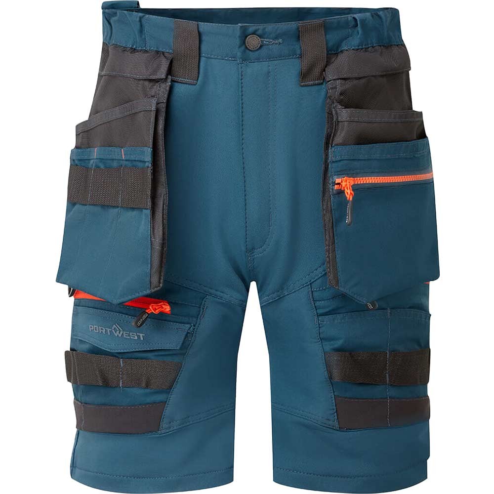 Portwest DX4 Mens Detachable Holster Pocket Shorts Metro Blue 40"