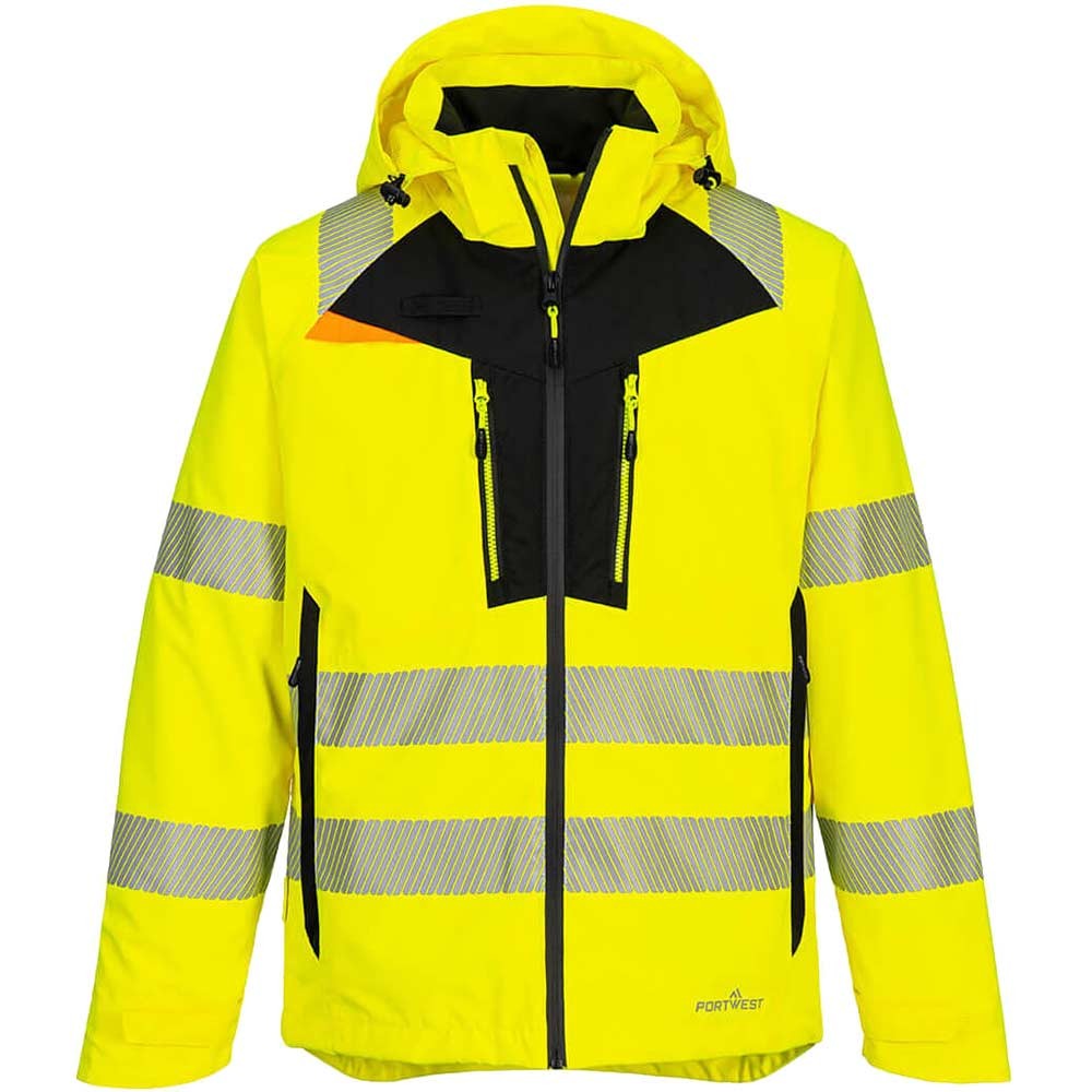 Portwest DX4 Hi Vis Rain Jacket Yellow L