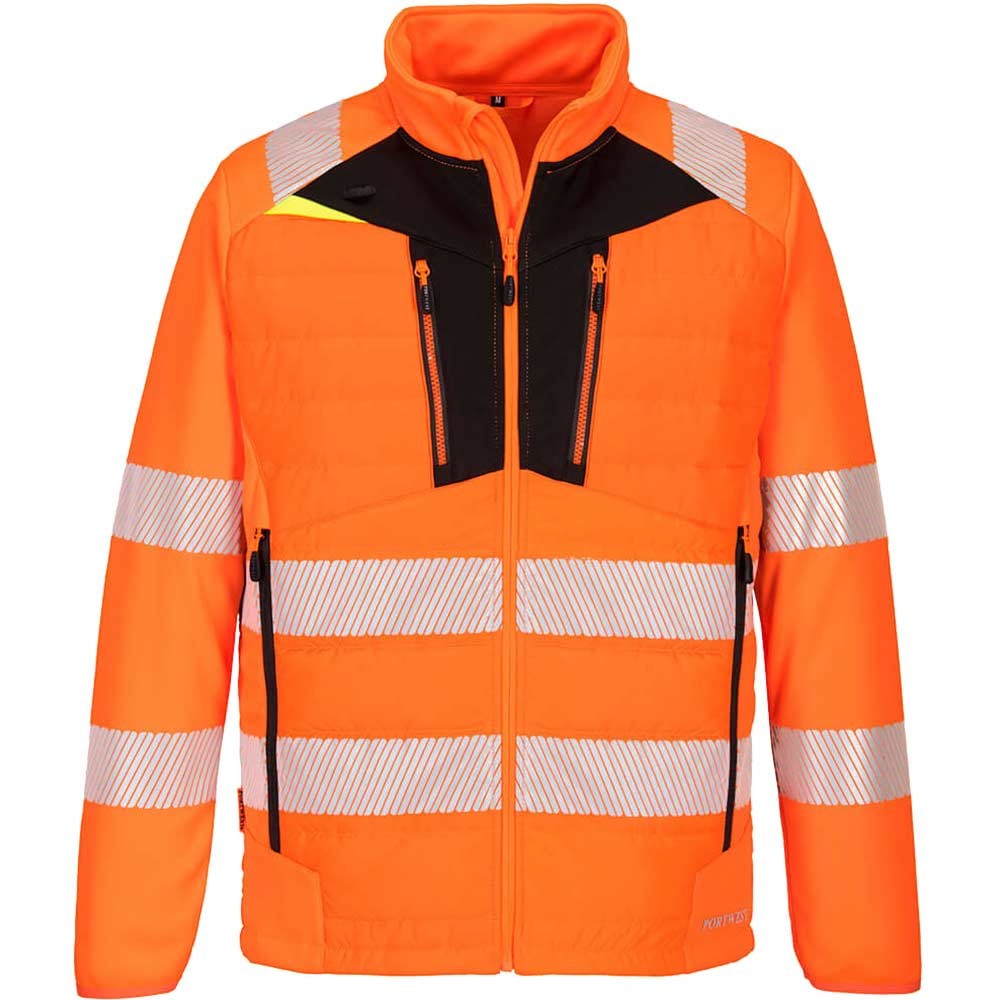 Portwest DX4 Hi Vis Hybrid Baffle Jacket Orange / Black L