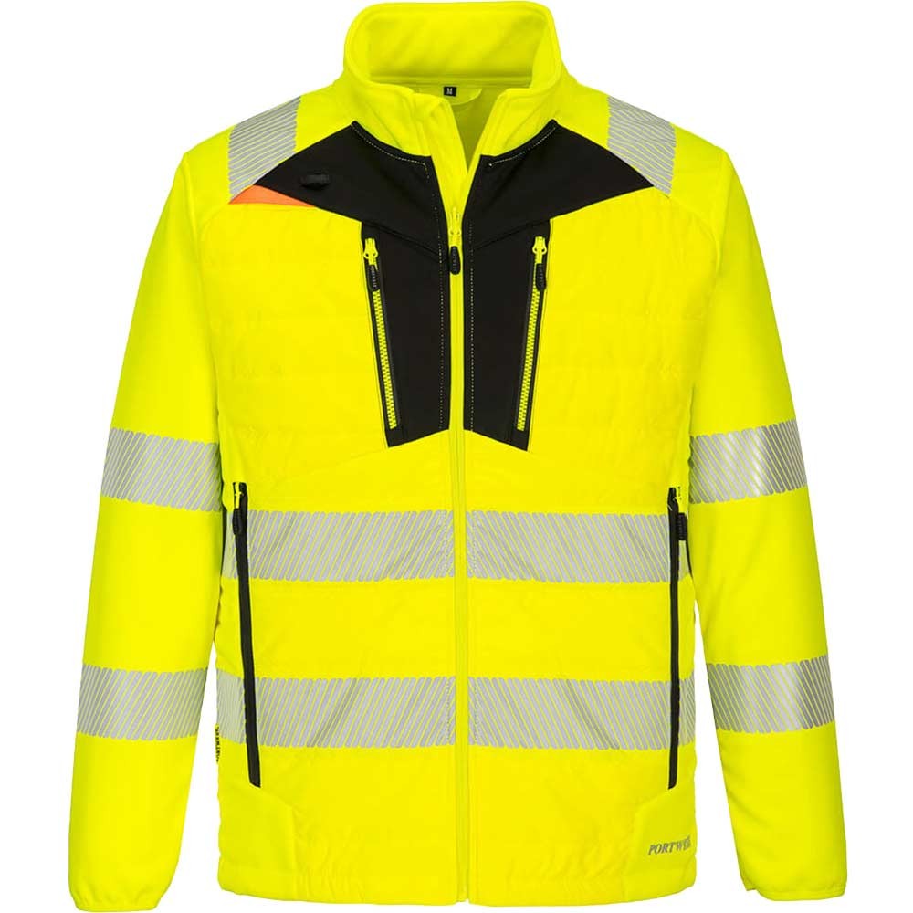 Portwest DX4 Hi Vis Hybrid Baffle Jacket Yellow / Black M