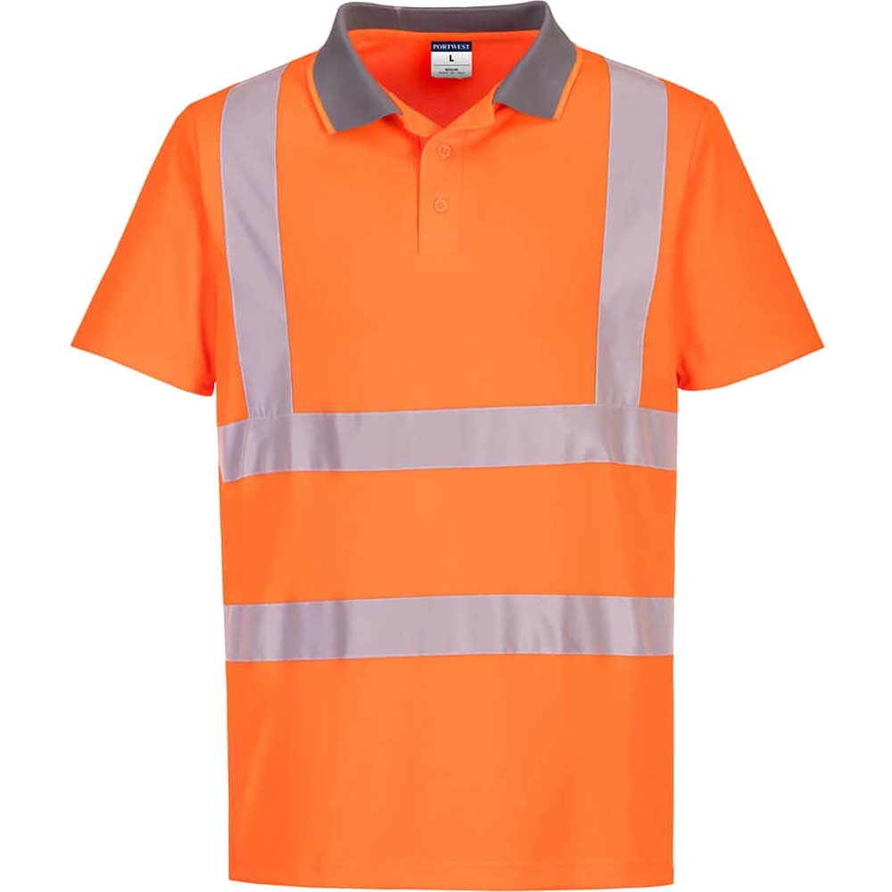 Portwest Eco Hi Vis Polo Shirts Multi Pack Orange 3XL Pack of 6