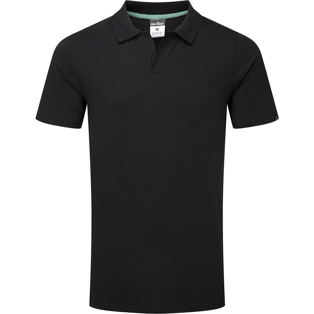 Portwest Organic Cotton Recyclable Polo Shirt Black 3XL