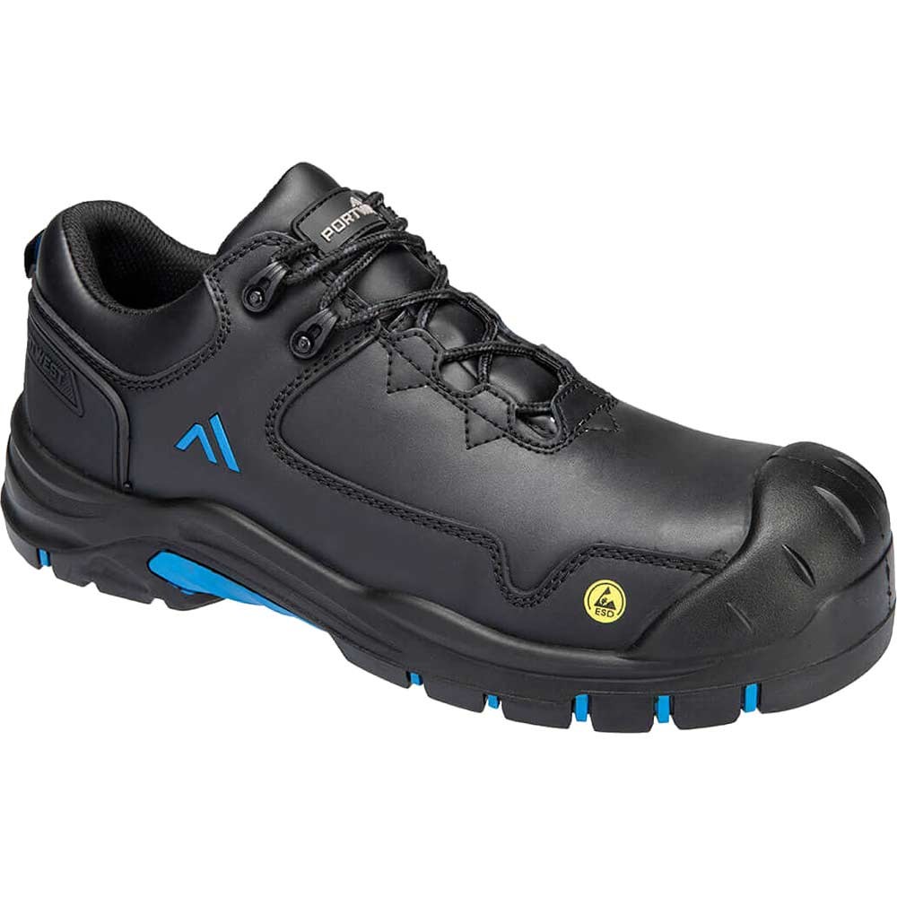 Portwest Apex Compositelite ESD Safety Shoes Black / Blue Size 6.5