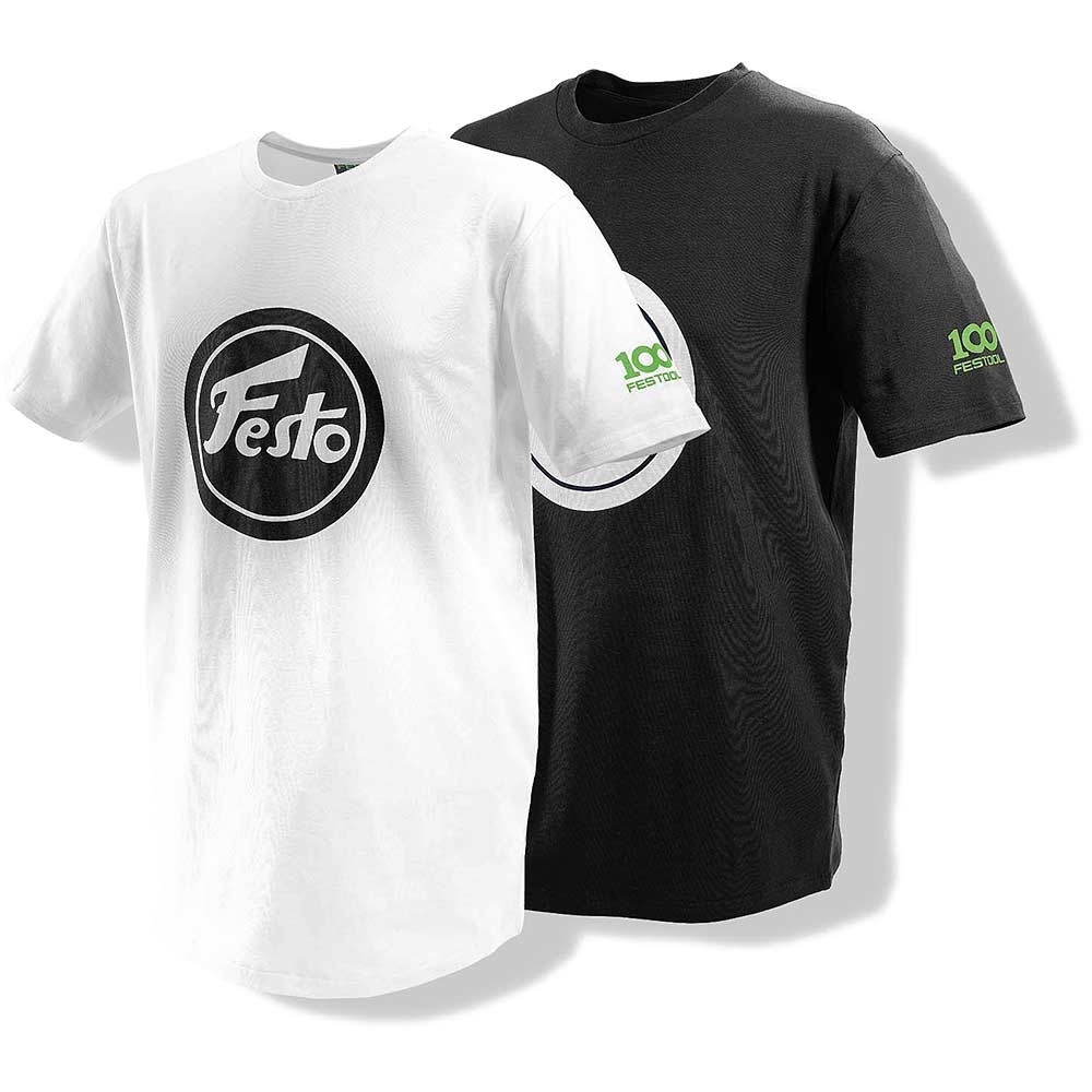 Festool 100 Years T Shirt Twin Pack Black / White L