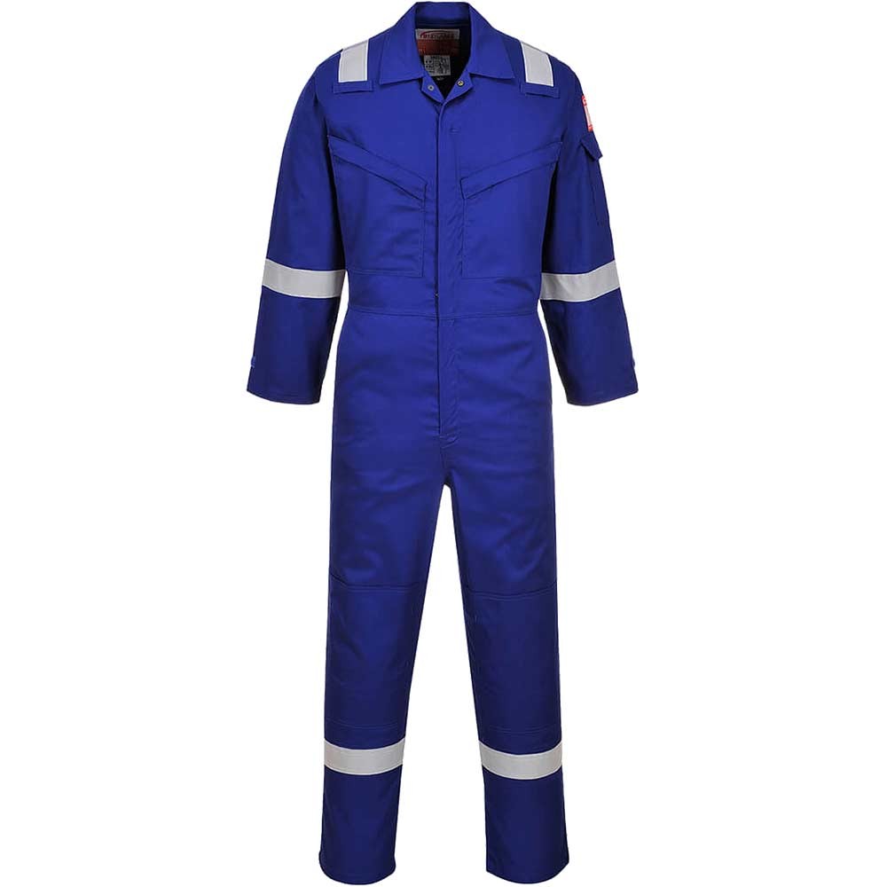 BizFlame Mens Flame Resistant Super Lightweight Antistatic Coverall Royal Blue S 32"