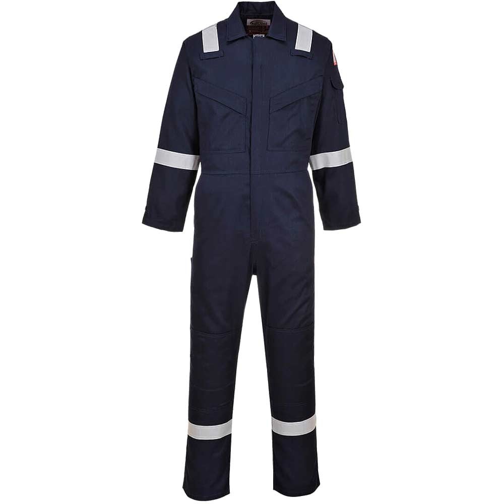BizFlame Mens Flame Resistant Lightweight Antistatic Coverall Navy Blue XS 32"