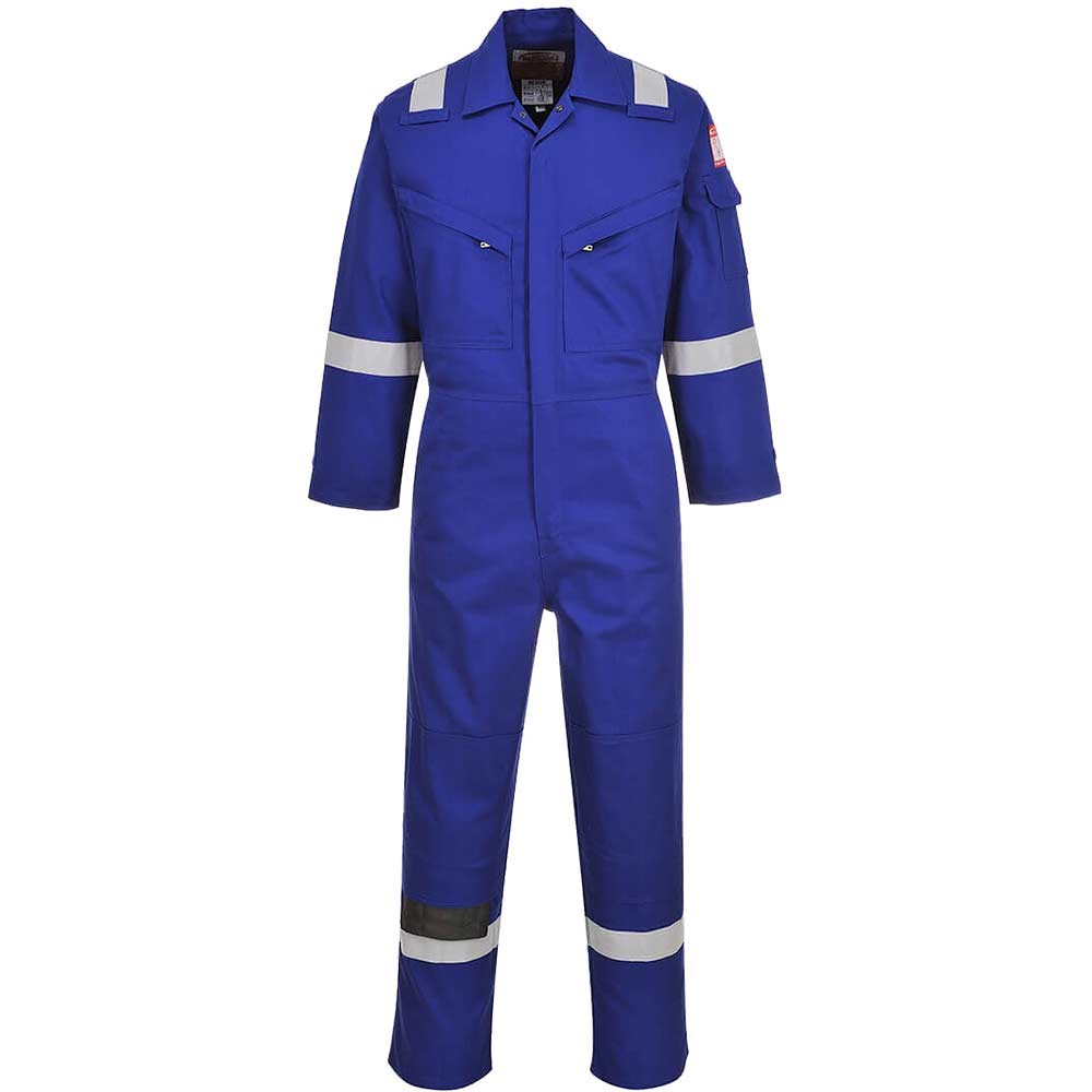 BizFlame Mens Flame Resistant Lightweight Antistatic Coverall Royal Blue XL 32"