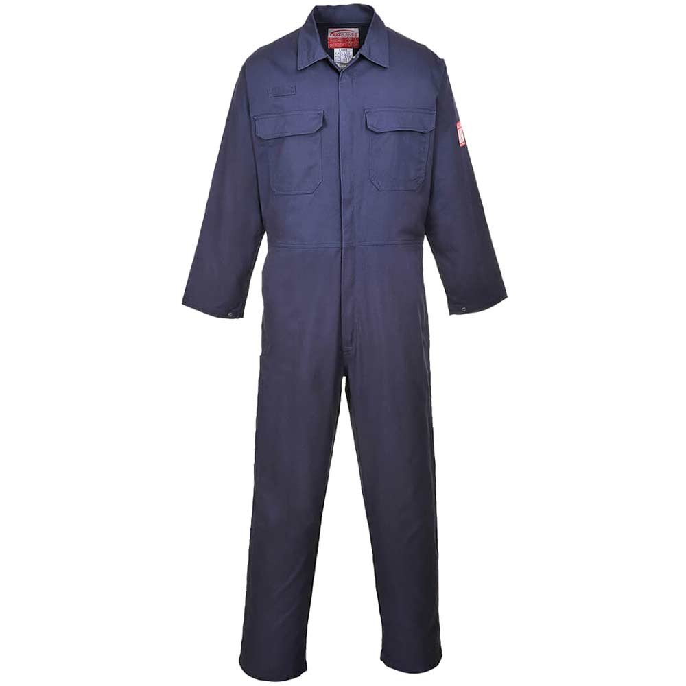 BizFlame Mens Pro Flame Resistant Coverall Navy S