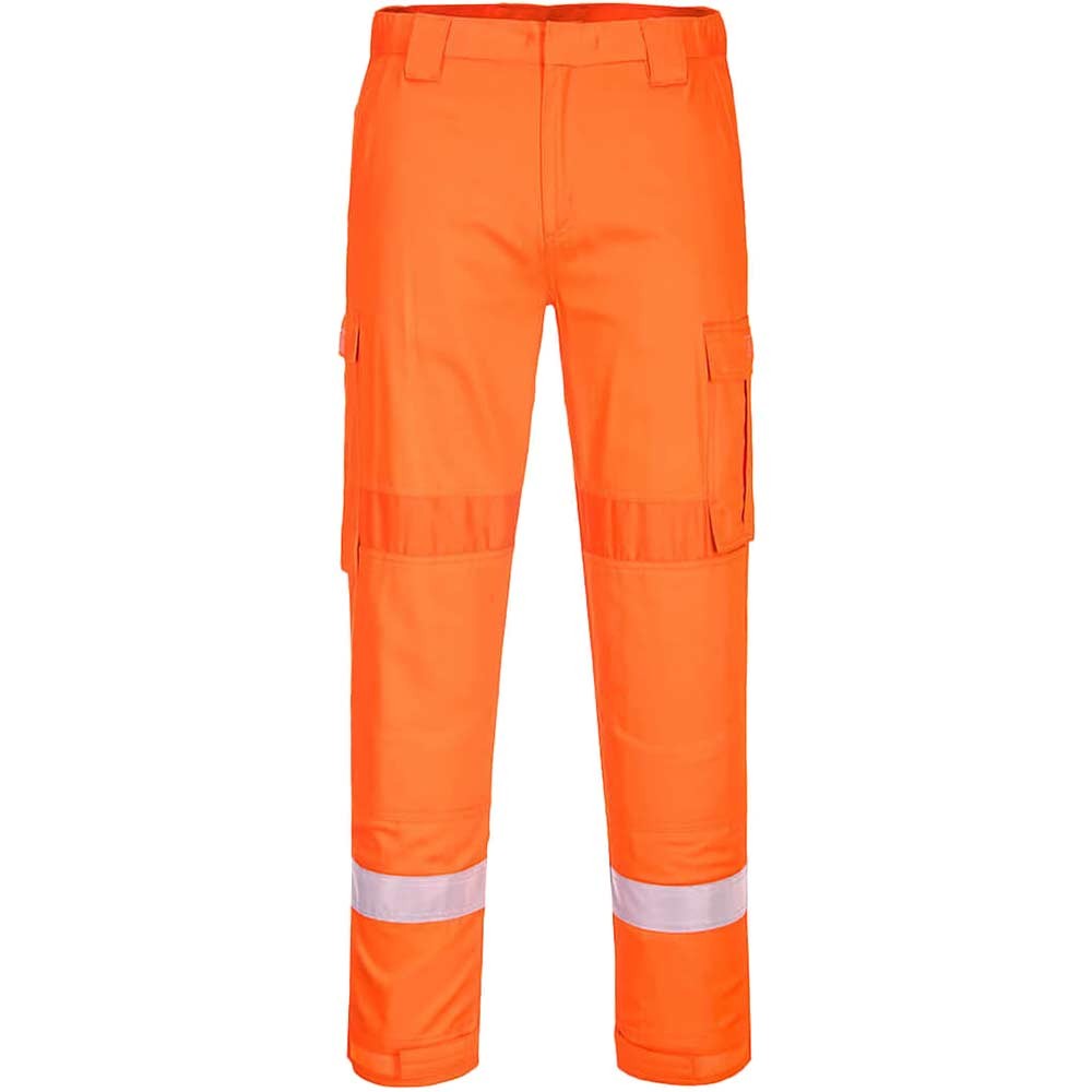 BizFlame Lightweight Stretch Panelled Trousers Orange XL 31"