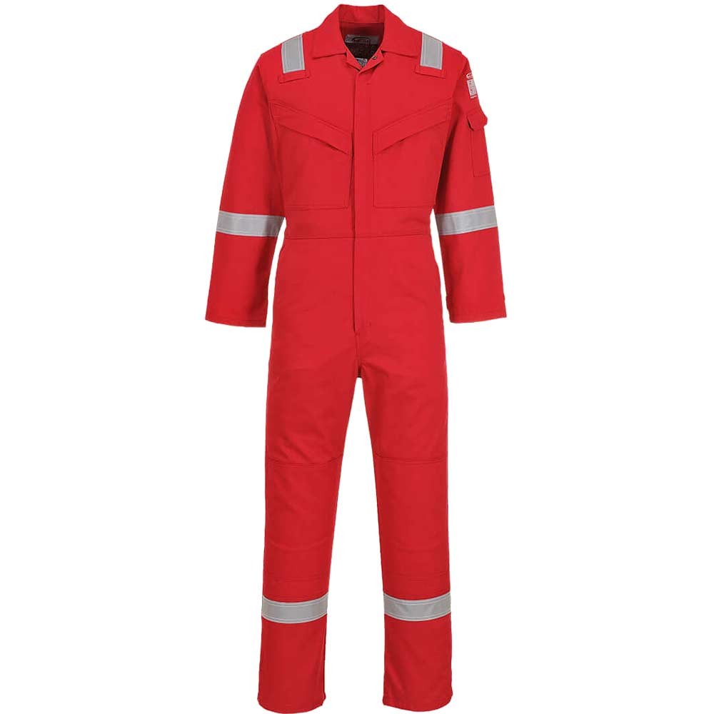 BizFlame Mens Aberdeen Flame Resistant Antistatic Coverall Red S 32"