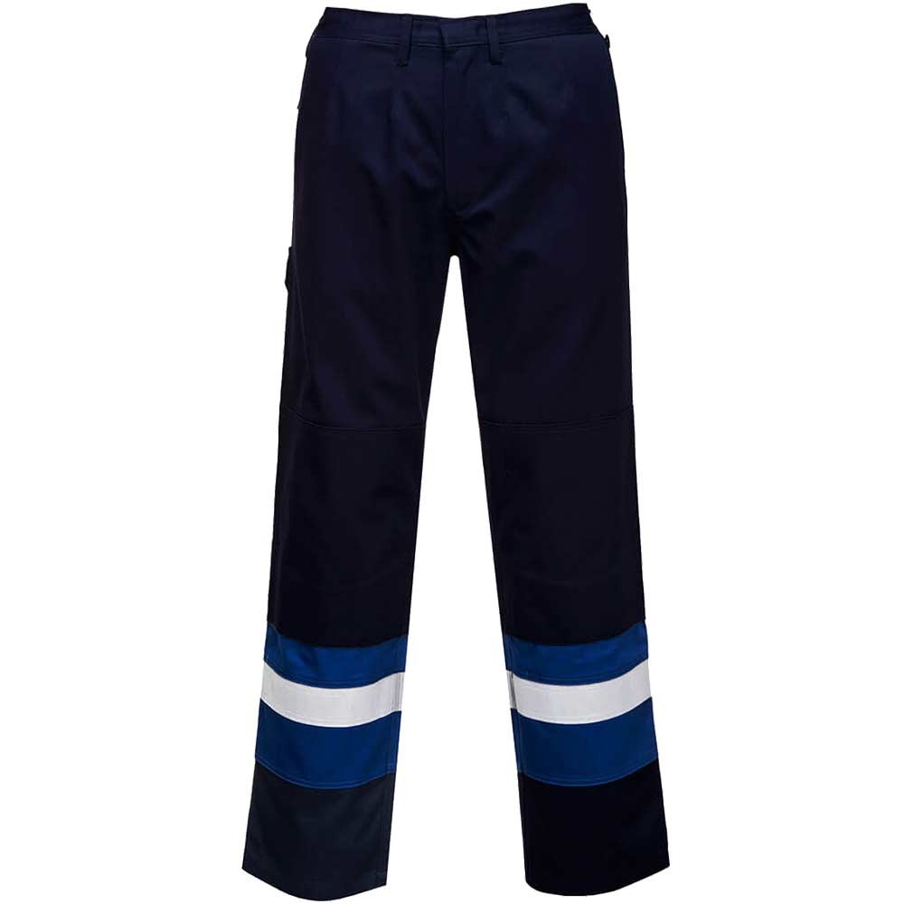 BizFlame Mens Flame Resistant Plus Trousers Navy / Royal 3XL 32"