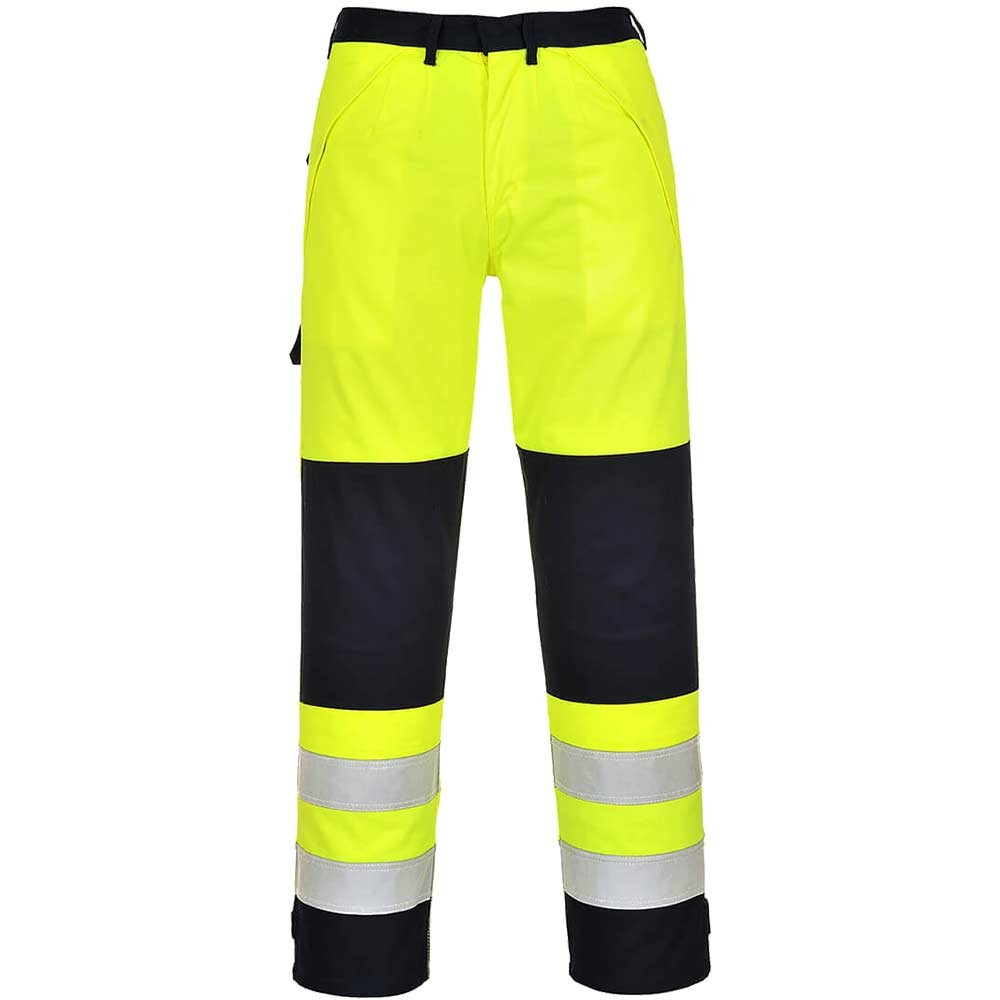 BizFlame Hi Vis Multi-Norm Flame Resistant Trousers Yellow / Navy XL