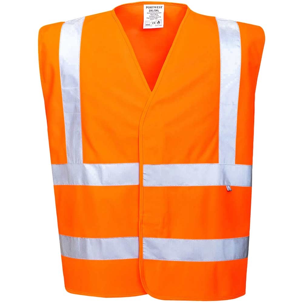 BizFlame Hi Vis Flame Resistant Anti Static Vest Orange S / M