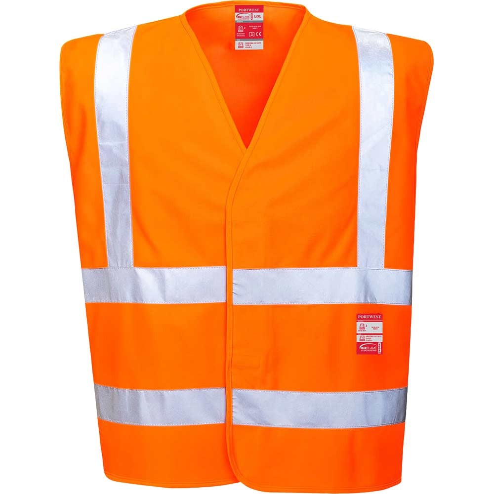 BizFlame Hi Vis Flame Retardant Treated Vest Orange S / M
