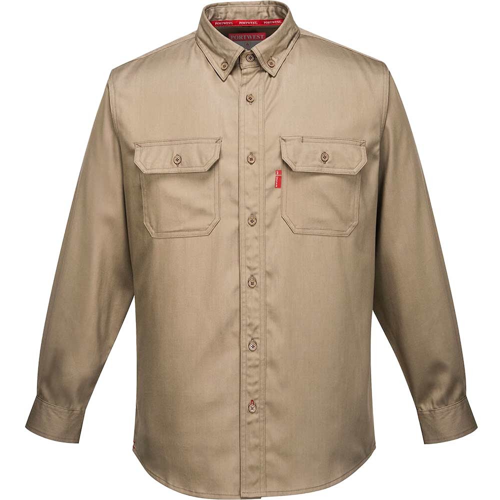 BizFlame 88/12 Flame Resistant Shirt Khaki 3XL