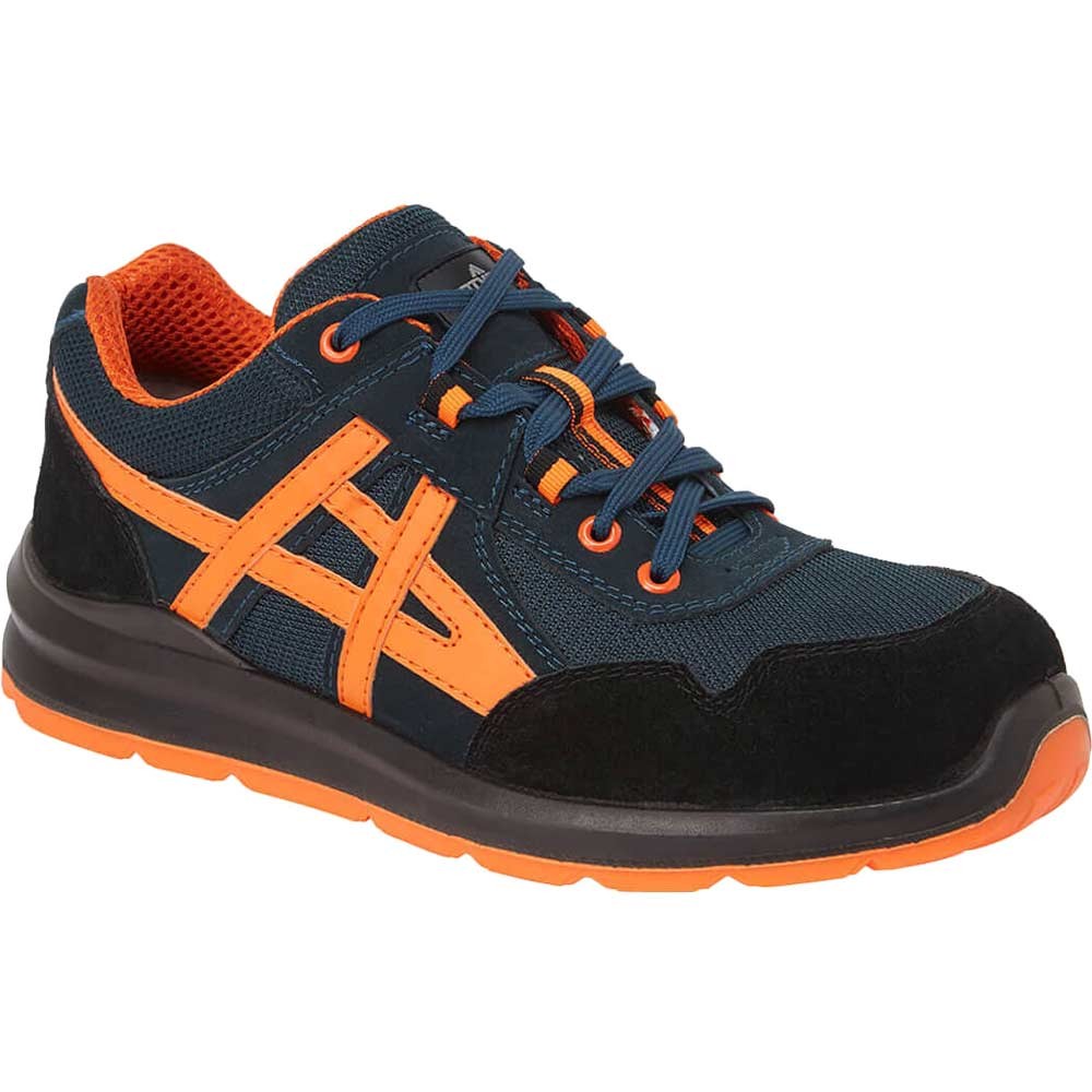 Portwest Steelite Mersey Safety Trainers Blue / Orange Size 10.5