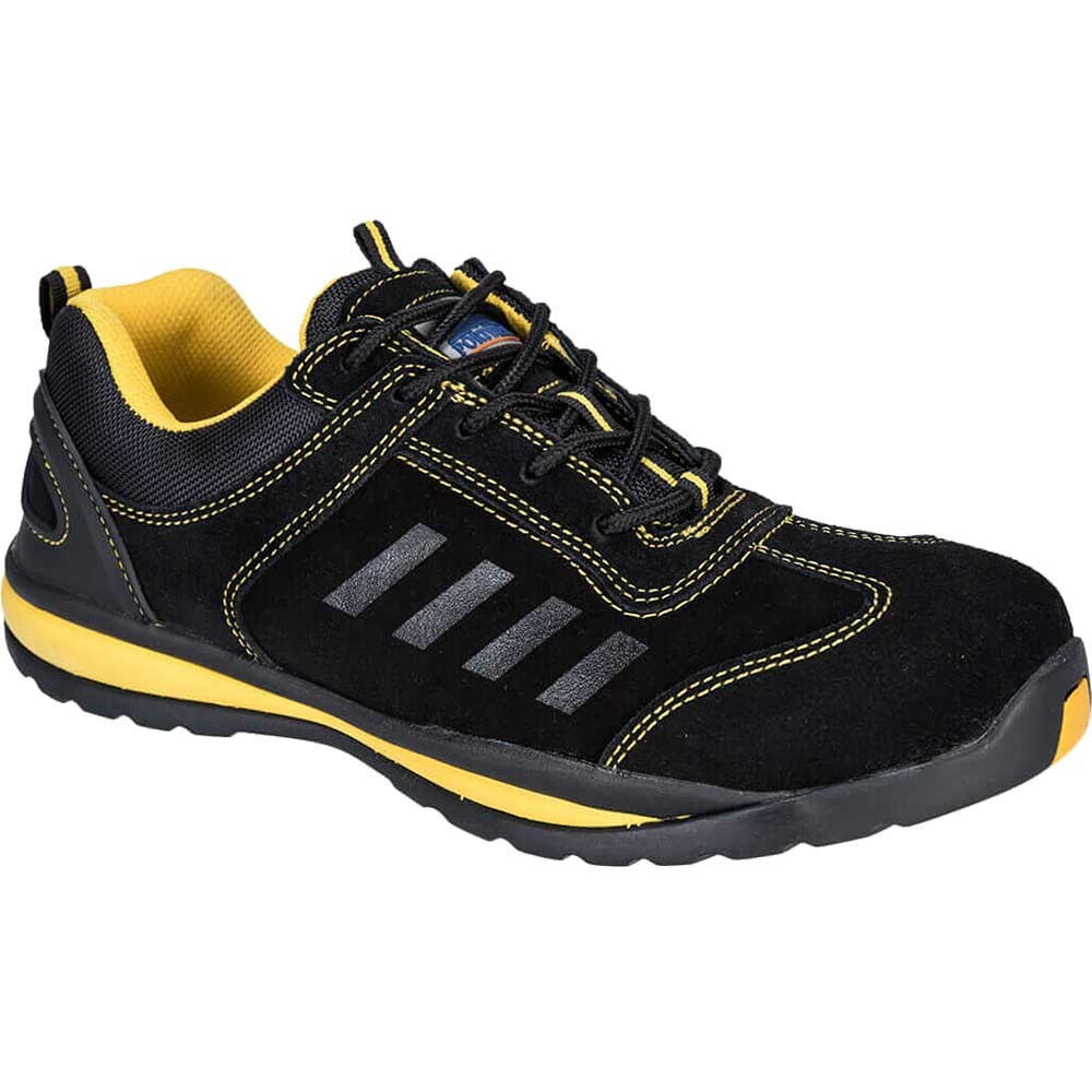 Portwest Steelite Lusum S1P HRO Safety Trainers Black / Yellow Size 4