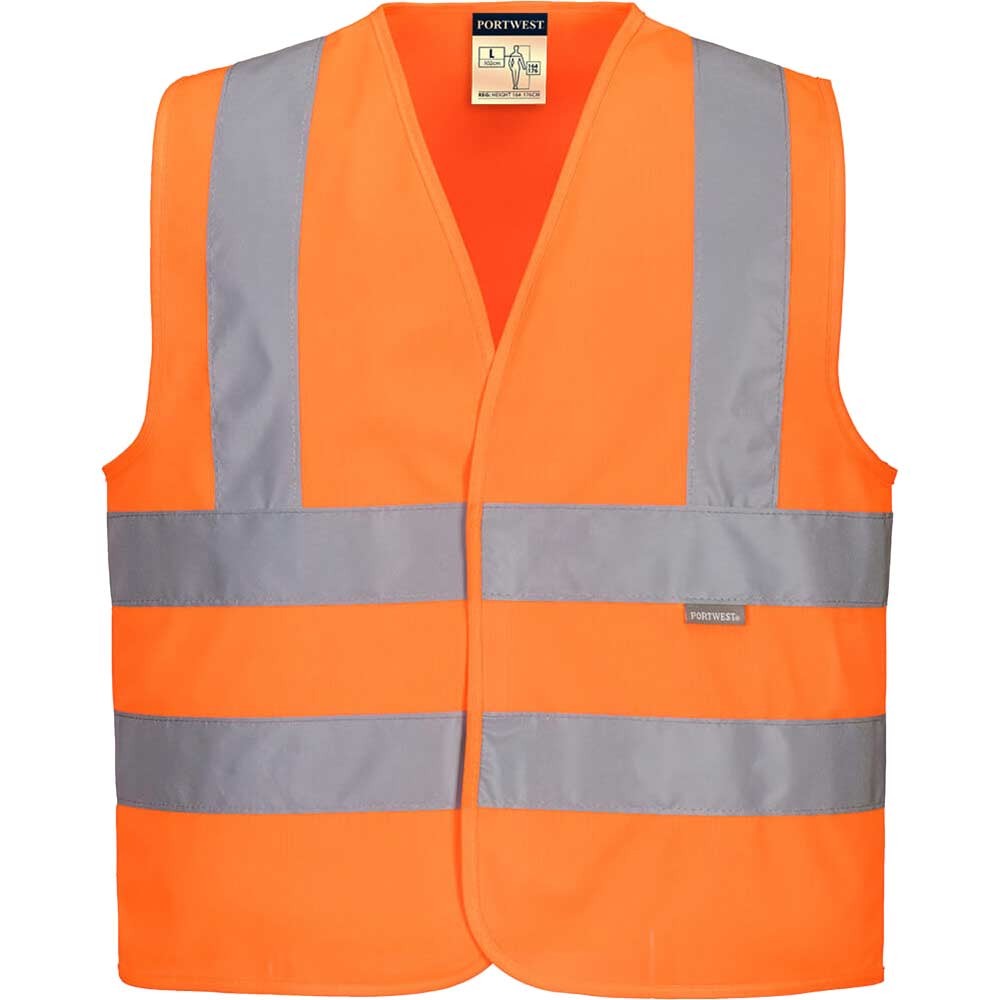 Portwest Junior Childrens Hi Vis Waistcoat Orange M