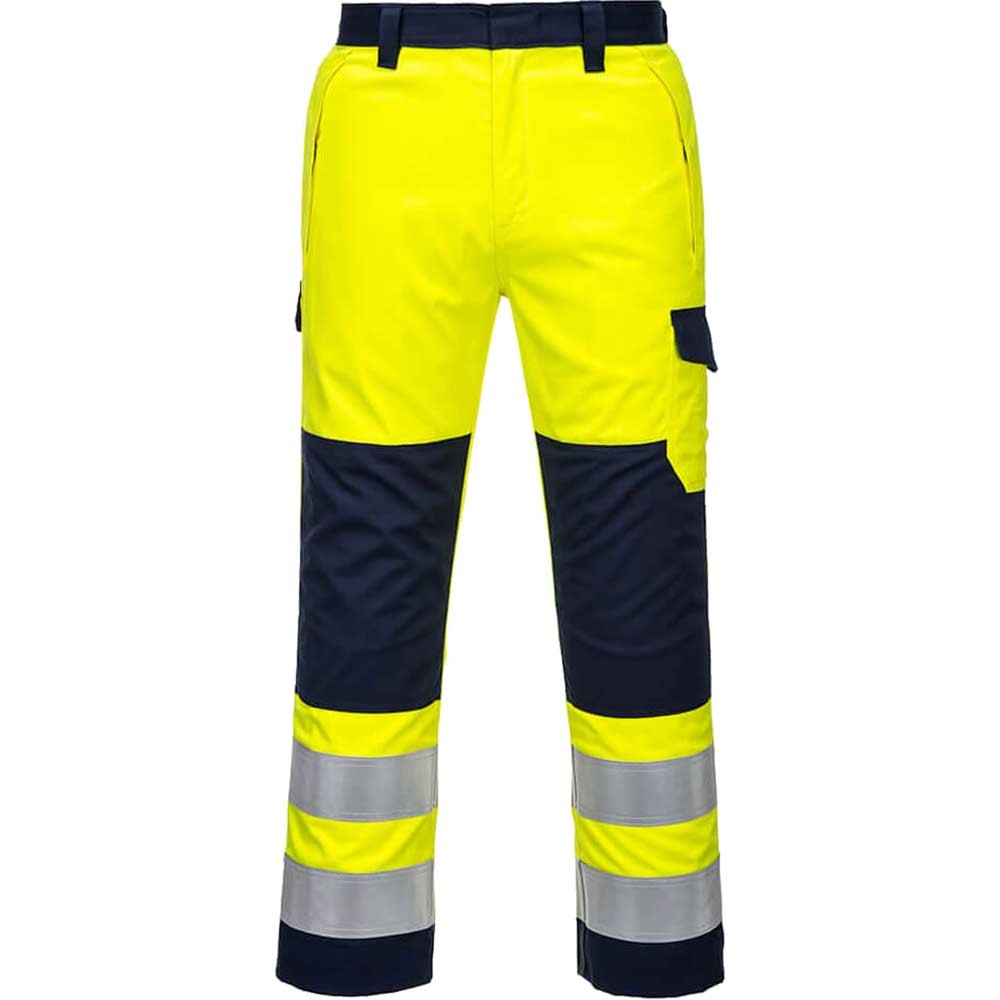 Portwest MV46 Hi Vis Modaflame Trousers Yellow / Navy M 31"