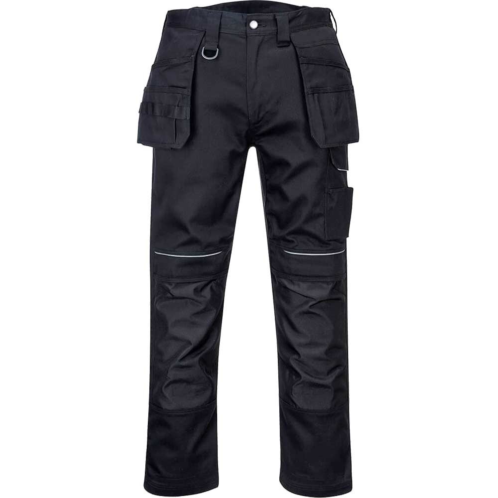 Portwest PW34 Hi Vis Work Trousers Black 40" 31"