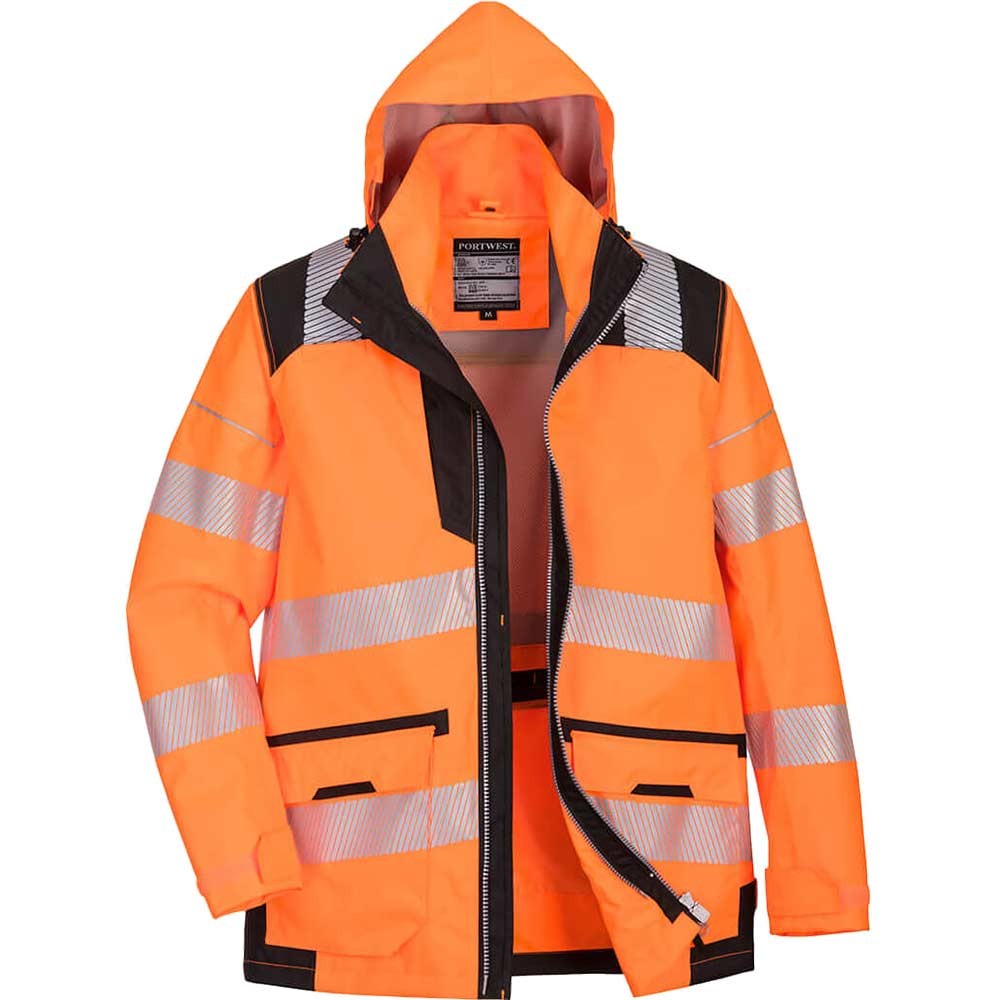 Oxford Weave 300D Class 3 PW3 Hi Vis 5 in 1 Jacket Orange / Black L