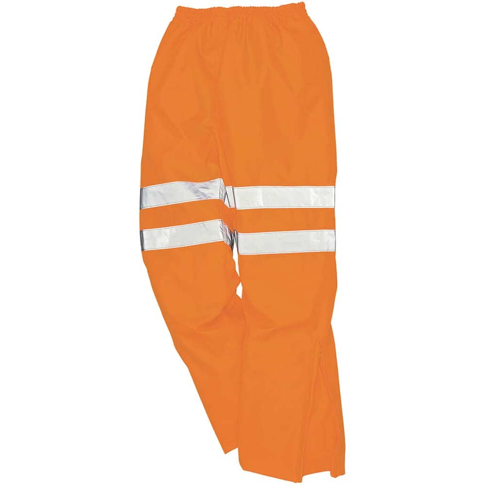 Oxford Weave 300D Class 2 Breathable Hi Vis Breathable Trousers Orange 5XL