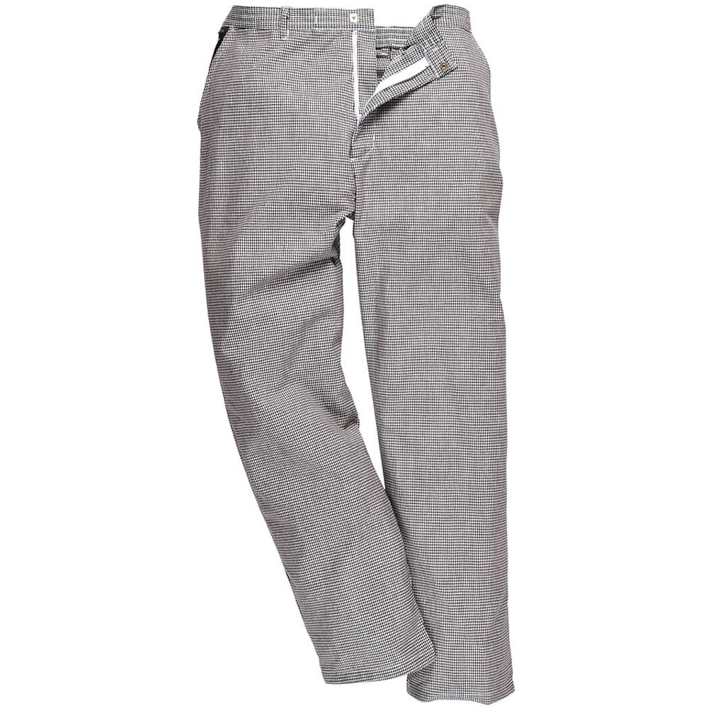 Portwest Harrow Houndstooth Chef Trousers Black / White M 31"