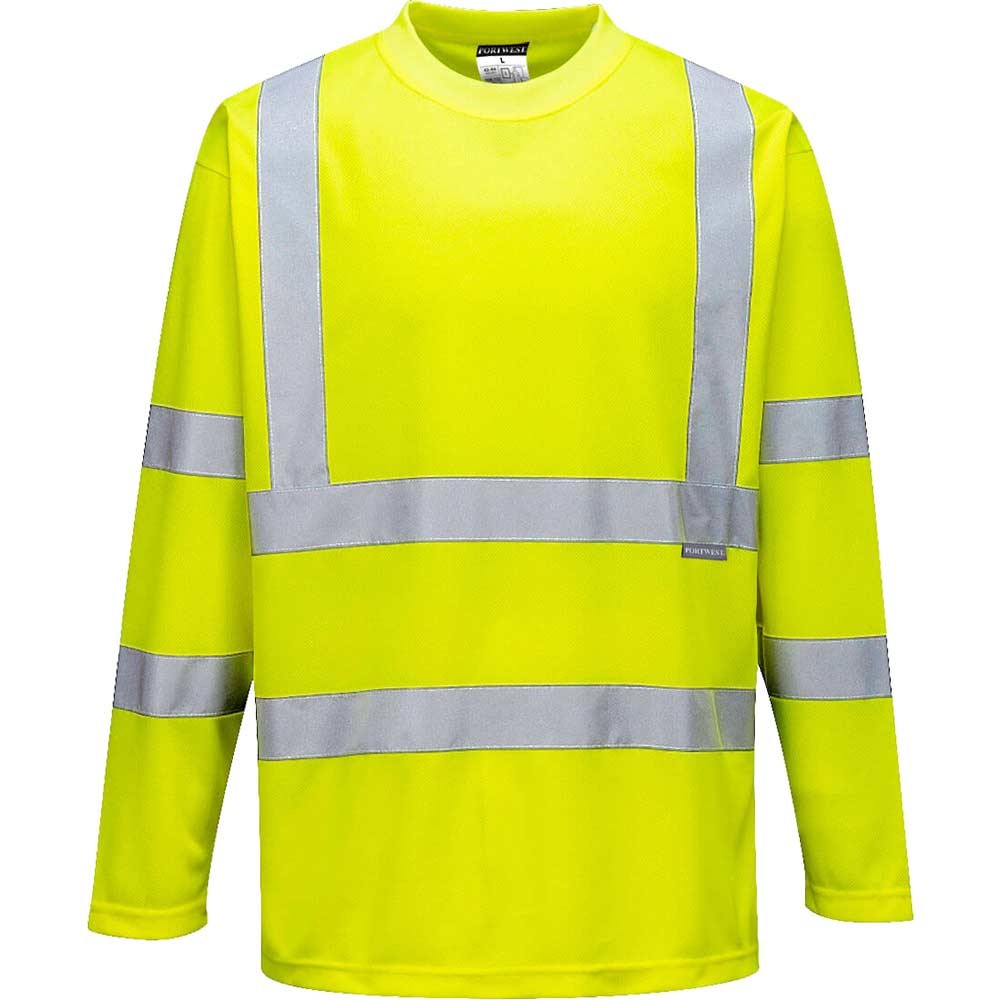 Portwest Hi Vis Long Sleeve T Shirt Yellow S