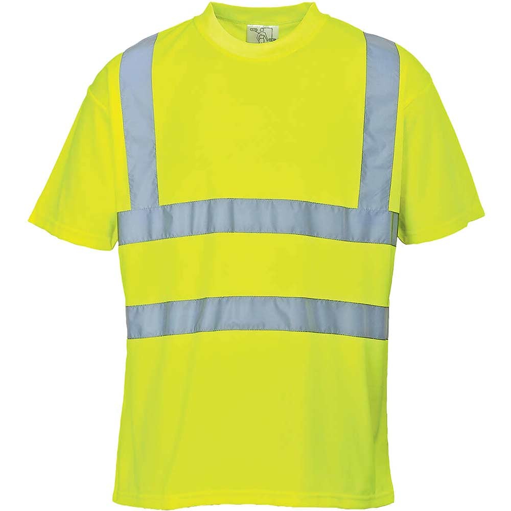 Portwest Hi Vis Short Sleeve T Shirt Yellow L