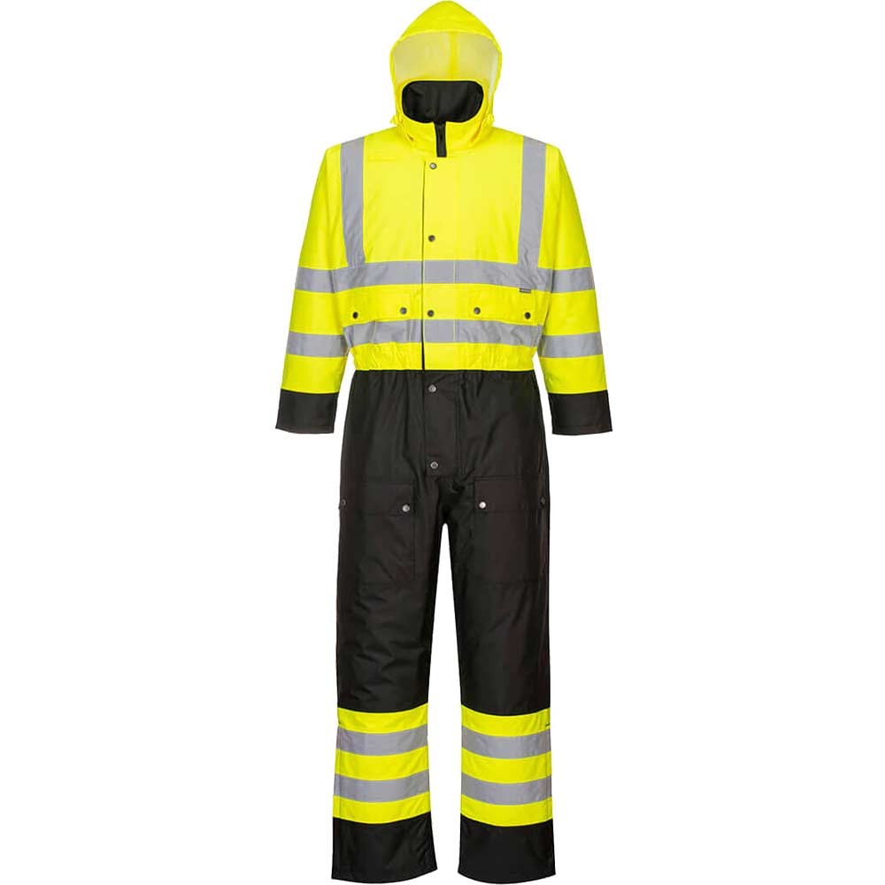 Oxford Weave 300D Class 3 Hi Vis Contrast Overall Yellow / Black 2XL