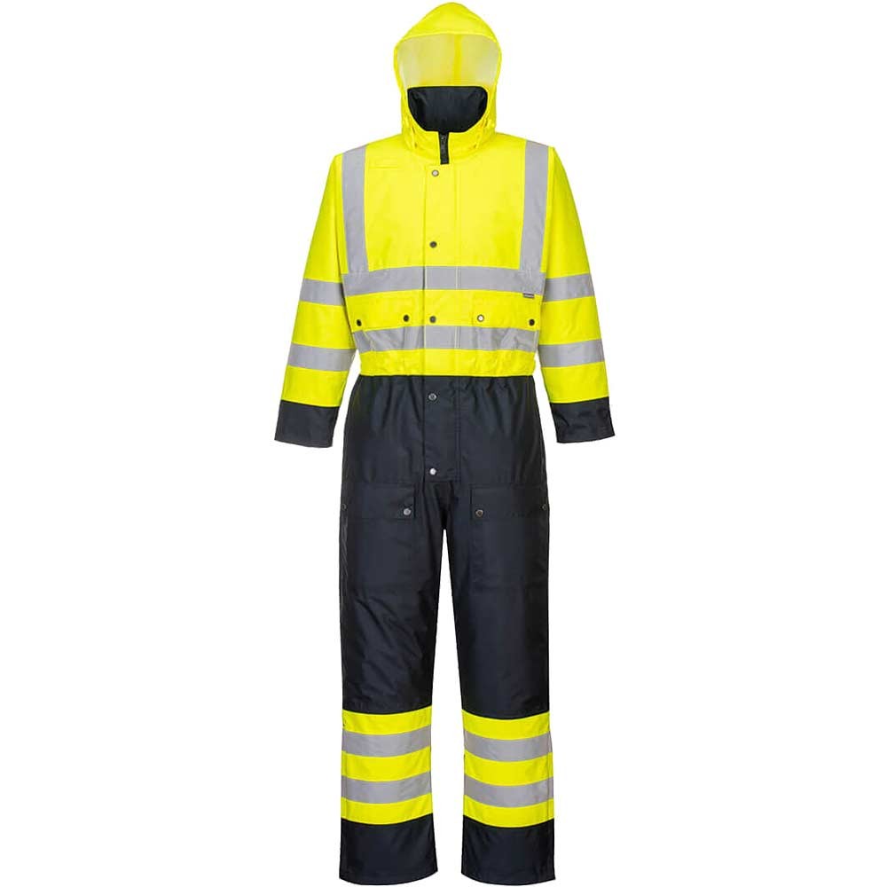 Oxford Weave 300D Class 3 Hi Vis Contrast Overall Yellow / Navy XL
