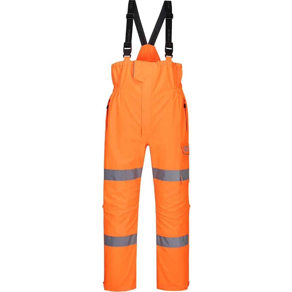 Oxford Weave 300D Class 2 Extreme Bib and Brace Orange 3XL