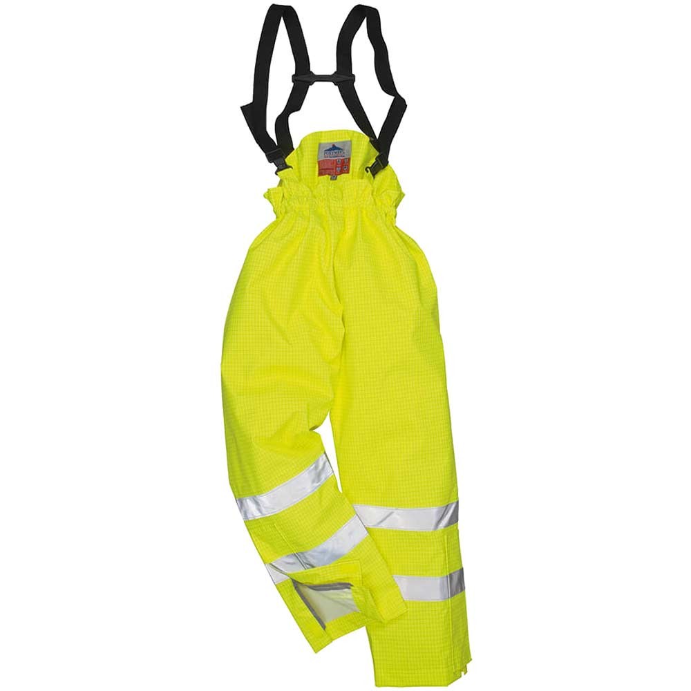 BizFlame Hi Vis Flame Resistant Rain Unlined Trousers Yellow S