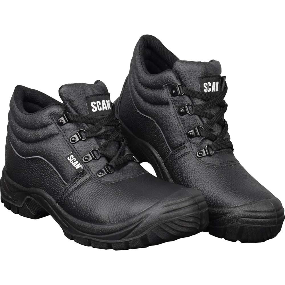 Scan Mens Dual Density Chukka Safety Boots Black Size 10