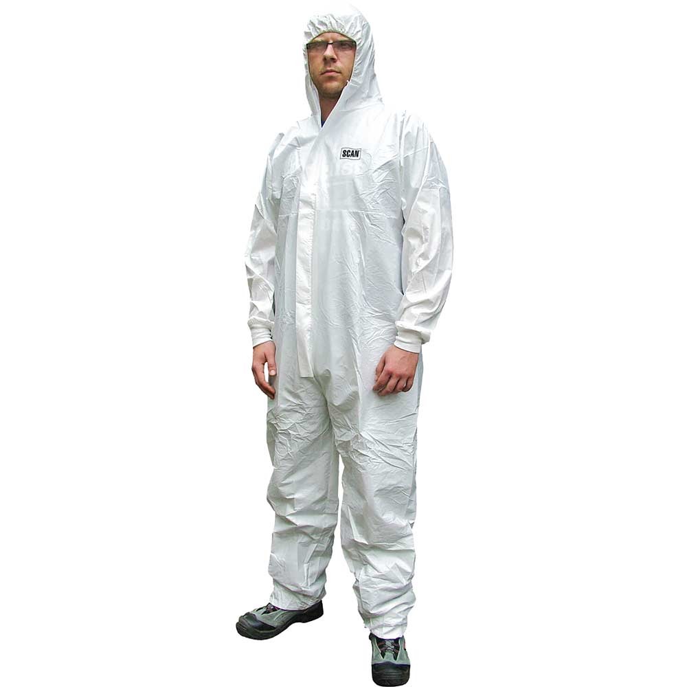 Scan Chemical Splash Resistant Disposable Overall White XL