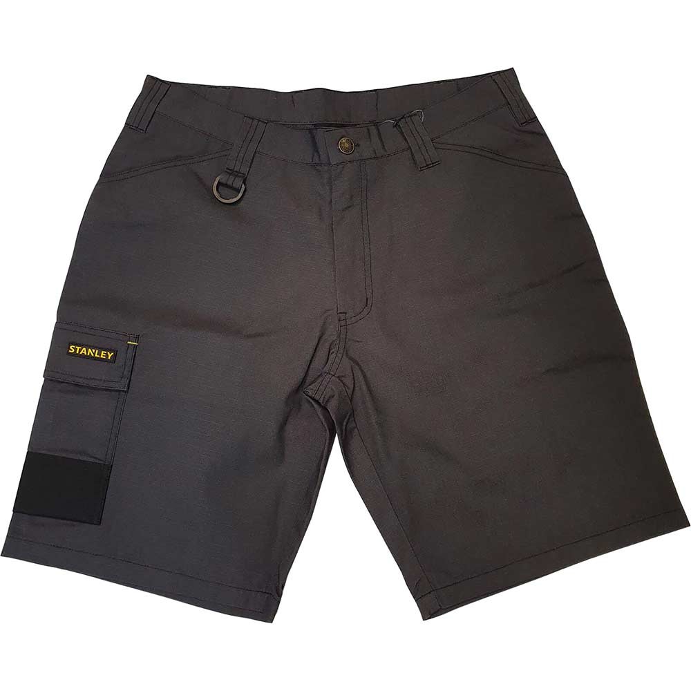 Stanley Mens Tucson Rip Stop Cargo Work Shorts Grey / Black 32"