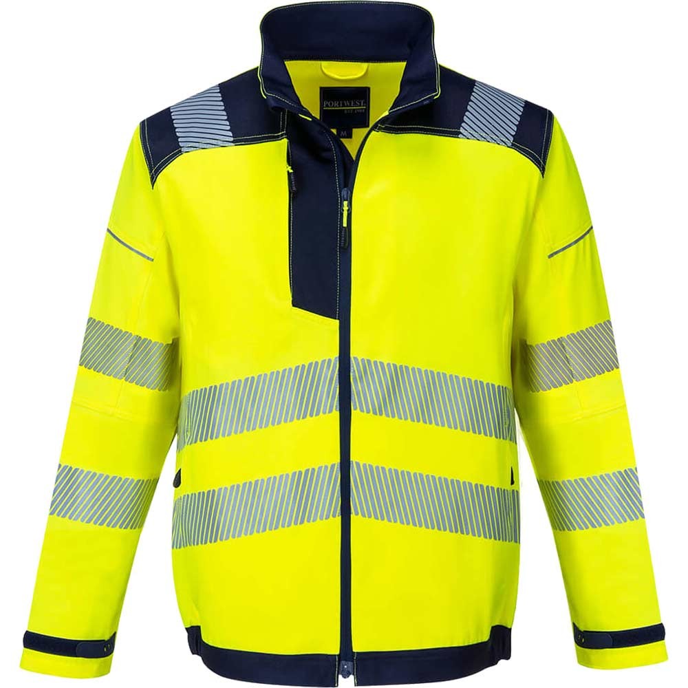 Portwest T500 PW3 Hi Vis Work Jacket Yellow / Navy S