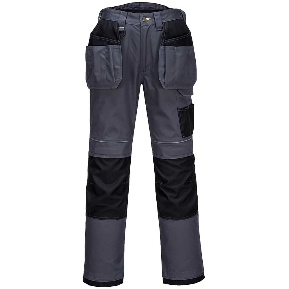Portwest PW3 Mens Holster Work Trousers Grey / Black 33" 31"