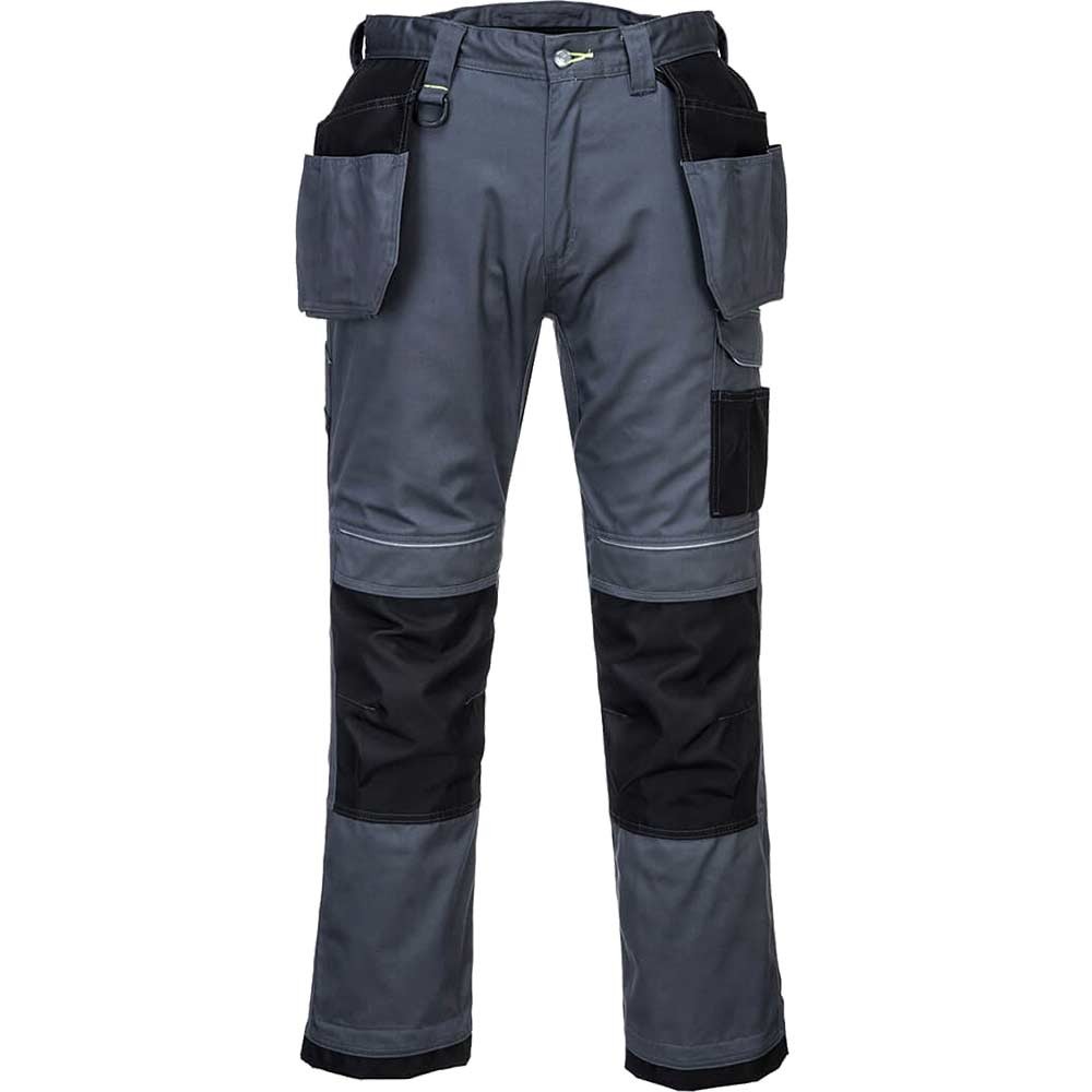 Portwest PW3 Mens Holster Work Trousers Grey / Black 38" 29"
