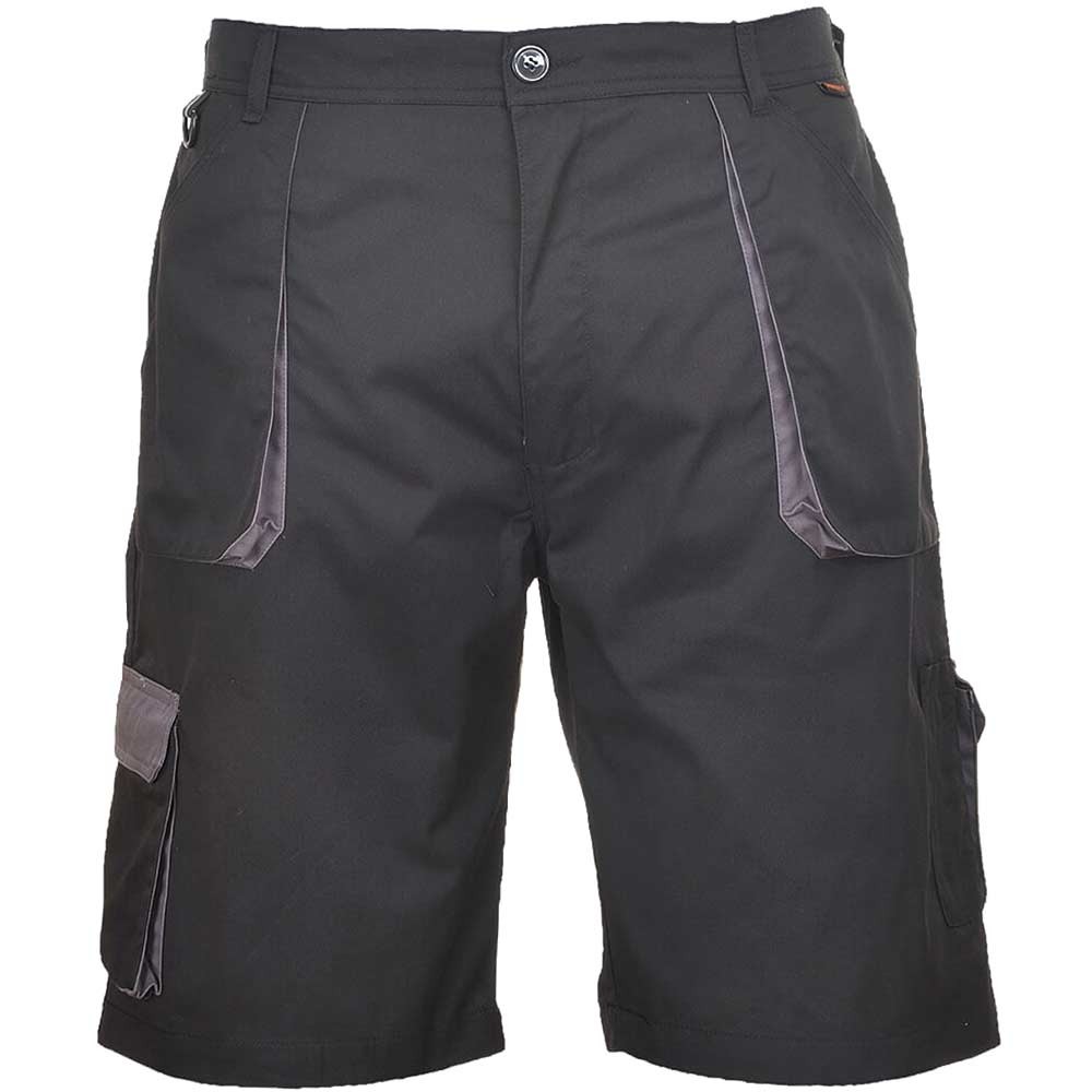 Portwest Mens Texo Contrast Work Shorts Black 2XL