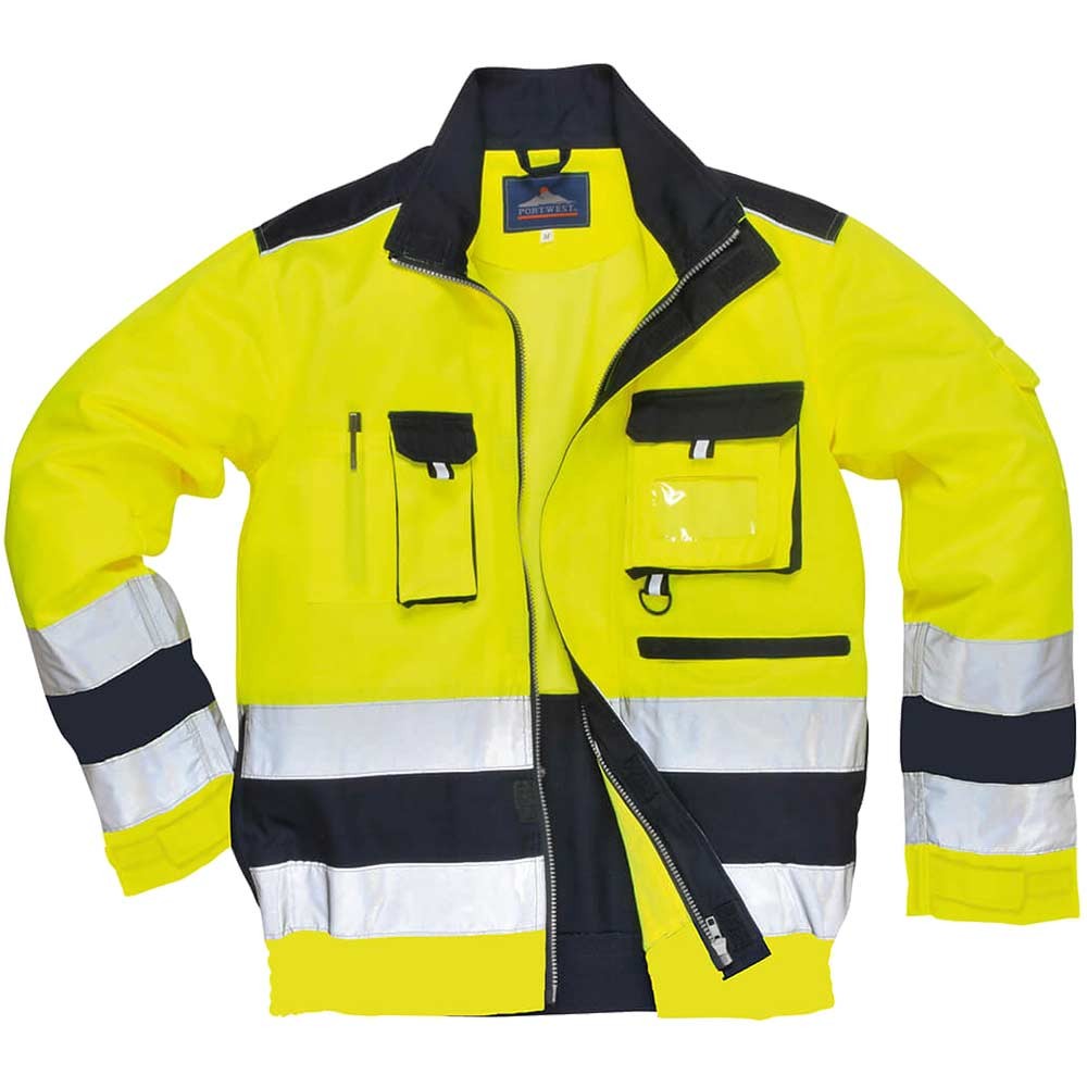 Portwest Lille Hi Vis Jacket Yellow / Navy S