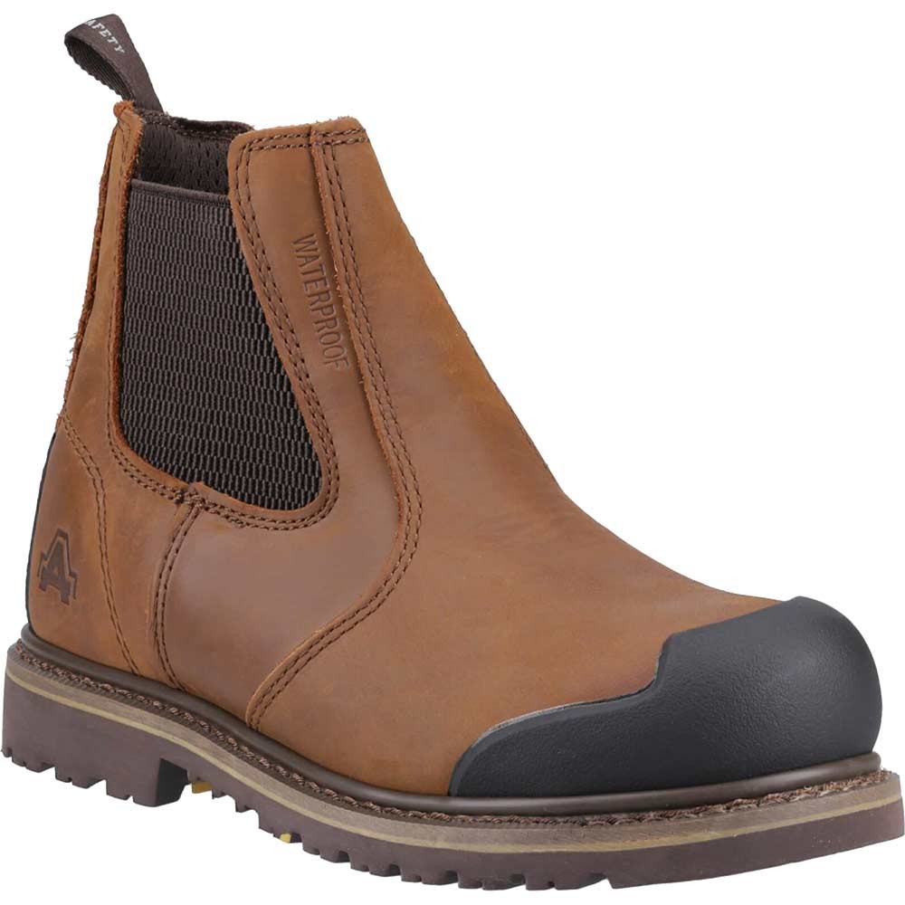 Amblers Mens Safety FS225 Goodyear Welted Waterproof Pull On Chelsea Safety Boots6 Brown Size 6