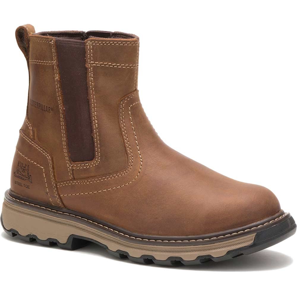 Caterpillar Mens Pelton Safety Boots Beige Size 9