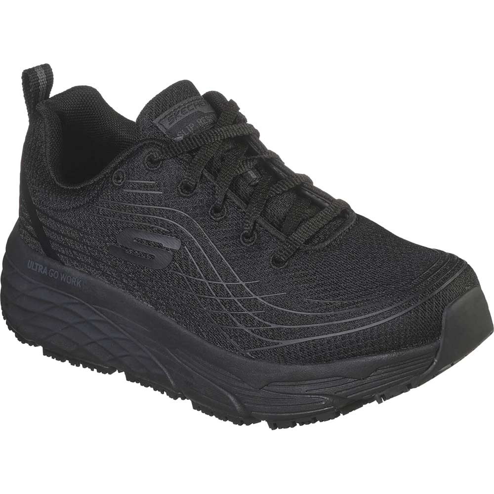 Skechers Max Cushioning Elite Womens Slip Resistant Shoes Black Size 8
